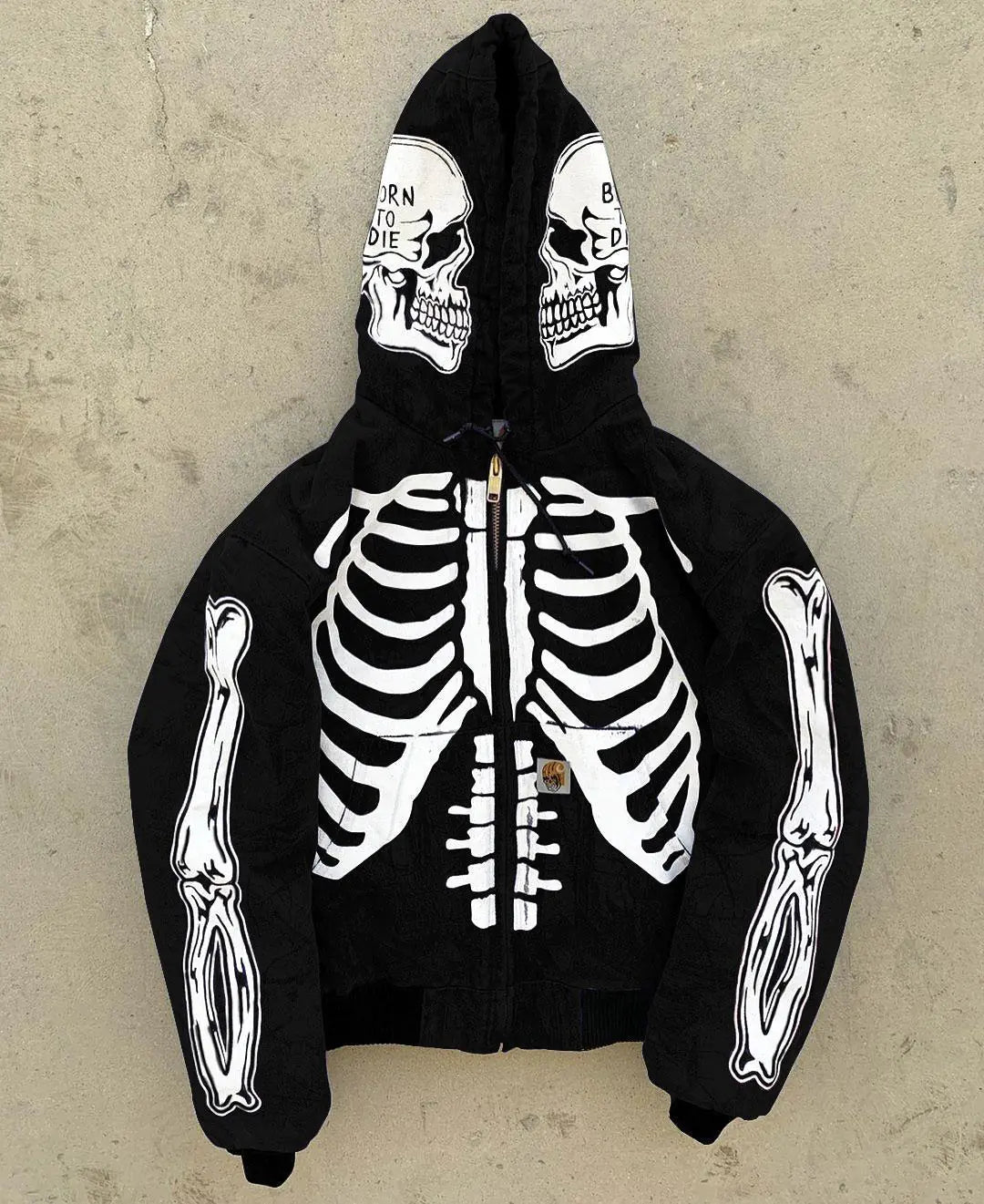 Men's Skeleton Hoodie Custom Full Face Zip