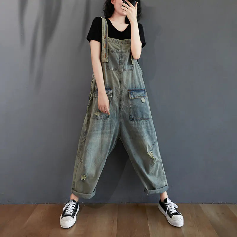 Multi-Pockets Wide Leg Jumpsuit